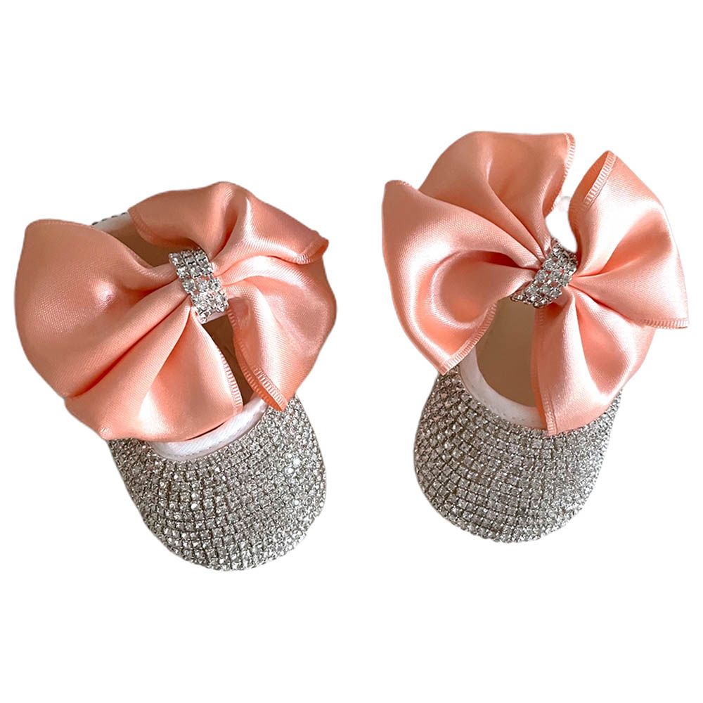 Mini Plum - Personalised Crystal Baby Shoes & Headband - Blush