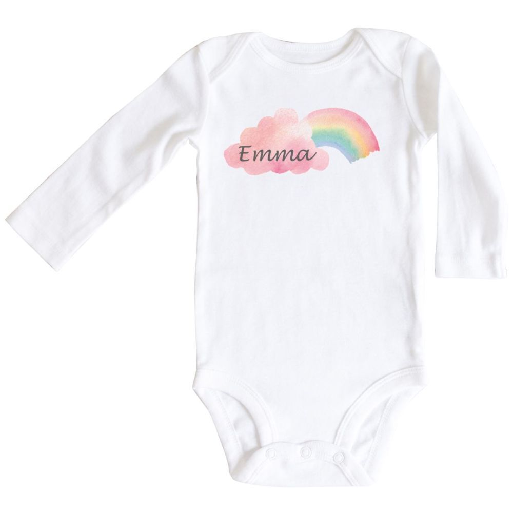 Mini Plum - Personalised Rainbow With Name Bodysuit