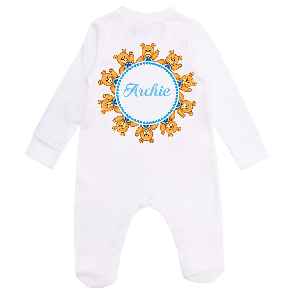 Mini Plum - Personalised Baby Sleepsuit- Bears