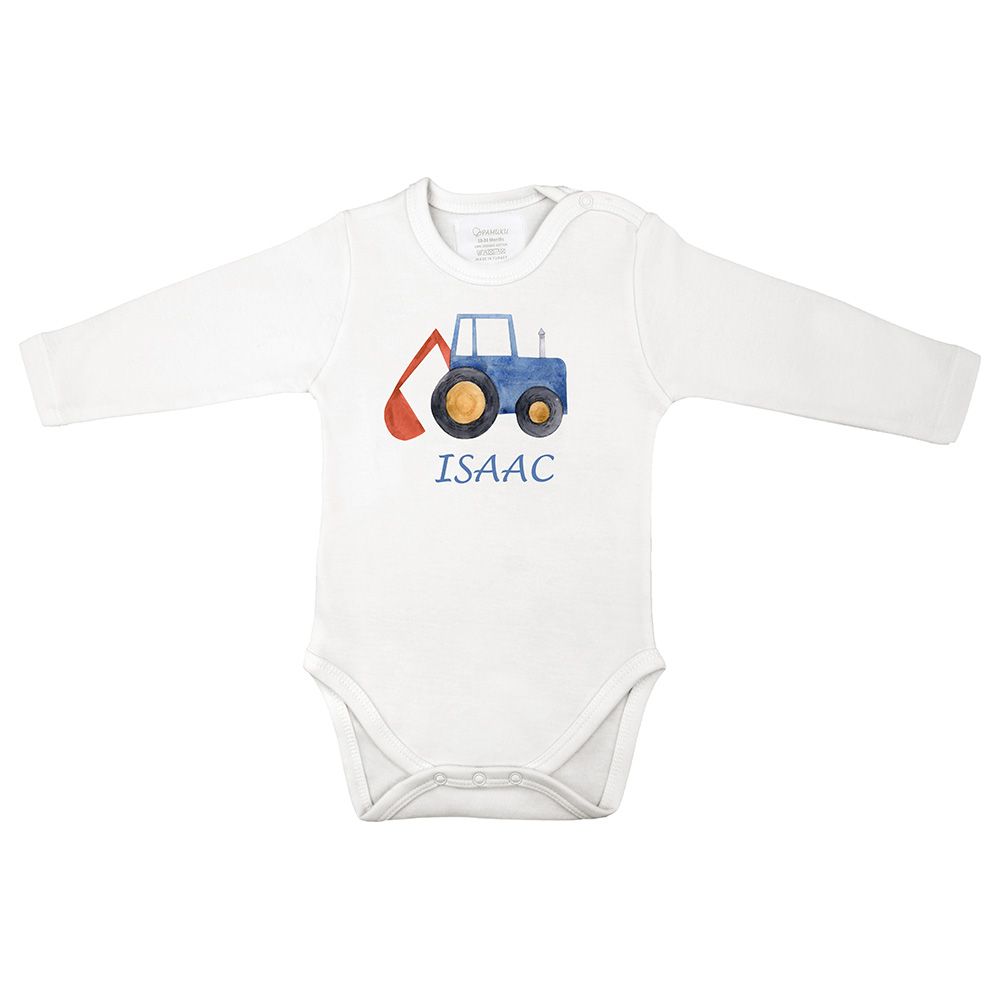 Mini Plum - Truck Personalized Baby Bodysuit